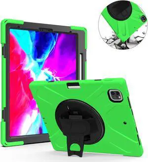 iPad Pro 12.9 Case 2020 2018  - Shockproof Cover with Shoulder Strap, Hand Strap, Pencil Hoder / Kickstand for iPad Pro 12.9 4th Gen 2020 [Support 2nd Gen iPad Pencil Charging] / 3rd Gen 2018
