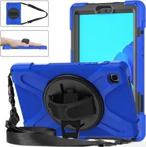 Galaxy Tab A7 Lite Case, Heavy Duty Rugged Shockproof Case with Adjustable Hand Strap, Carrying Shoulder Strap, Rotating Kickstand for Samsung galaxy Tab A7 Lite 8.7 inch 2021 Model SM-T220 SM-T225