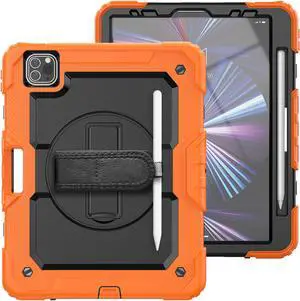 iPad Pro 11 inch Case 2021 3rd Generation with Pencil Holder / Screen Protector / Stand / Shoulder Strap Shockproof Protective Cover for iPad Pro 11 Inch 2021 2020 2018 and iPad Air 4 10.9 2020