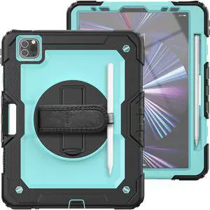 iPad Pro 11 inch Case 2021 3rd Generation with Pencil Holder / Screen Protector / Stand / Shoulder Strap Shockproof Protective Cover for iPad Pro 11 Inch 2021 2020 2018 and iPad Air 4 10.9 2020