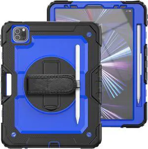 iPad Pro 11 inch Case 2021 3rd Generation with Pencil Holder / Screen Protector / Stand / Shoulder Strap Shockproof Protective Cover for iPad Pro 11 Inch 2021 2020 2018 and iPad Air 4 10.9 2020