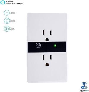 Smart Wall Outlet Plug Duplex Receptacle Switch Wireless Wi-Fi In-Wall Socket with Timing Function Work with Amazon Alexa Echo Google Home Remote Control Lighting Appliance (Android 4.1 iOS 8.0 Above)