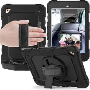 iPad Mini 4 Case 360 Degree Kickstand Dropproof High Impact Resistant Heavy Duty Armor Shockproof Cover with HandStrap Shoulder Belt for iPad Mini 4 Mini4 4th Gen