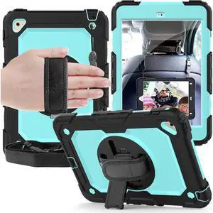iPad Mini 4 Case 360 Degree Kickstand Dropproof High Impact Resistant Heavy Duty Armor Shockproof Cover with HandStrap Shoulder Belt for iPad Mini 4 Mini4 4th Gen