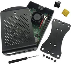 Raspberry Pi B+ 2B 3B 3B+ Aluminum Case Metal Chassis Shell Box with Onboard Cooling Fan