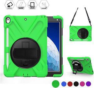 iPad AIR 3rd Generation 10.5” 2019 Case iPad Pro 10.5 inch 2017 Case - Heavy Duty Shockproof Protective Case Cover with Pencil Holder Rotating Stand / Hand Strap Carrying Shoulder Strap