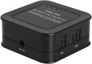 SPDIF/Toslink Digital Optical Audio Switch, 3x1 Audio Switcher Box 3 Input 1 Output with IR Remote Support 5.1CH PCM2.0 DTS Dolby-AC3