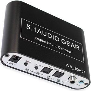5.1 Audio Gear Digital Sound Decoder Converter - Optical SPDIF/Coaxial Dolby AC3 DTS to 5.1CH Analog Audio US