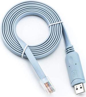 USB Console Cable,6ft USB to RJ45 FTDI Chip RS232 Console Cable for Routers/AP Router/Switch/Windows 7, 8 (1.8m, Blue)