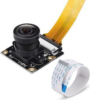 Raspberry Pi Zero W Camera Module 5MP Wide Angle 160 Degree Fisheye Lens Camera OV5647 1080P Sensor HD Webcam Video with Zero Cable for Raspberry Pi Model 3 B/B+ A+ RPi 3/2/1/zero/zero W
