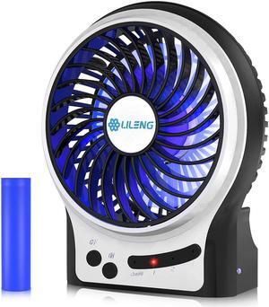 Desk Fan Personal Portable Mini USB Rechargeable Cooling Fan with LED Light for Traveling Room Office Car Household Outdoor