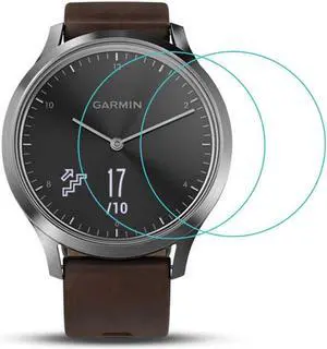 Compatible Garmin Vivomove HR Screen Protector 2.5D rounded edges 9H Premium Real Tempered Glass Screen Protector for Garmin Vivomove HR Anti Scratch Protector - 2PCS