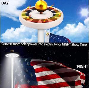 Solar Flag Pole Lights 26 LED Weatherproof Flagpole Downlight Light for Most 15 to 25 Ft Flagpole Dusk to Dawn Auto On/Off Night Lighting