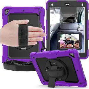 New iPad 9.7 Inch 2018 2017 Case iPad 6th 5th Generation Case Full-body Shock Proof Hybrid Armor Protective Case Cover with 360 Rotating Stand & Strap for Apple iPad 5th / 6th iPad Air 2 iPad Pro 9.7