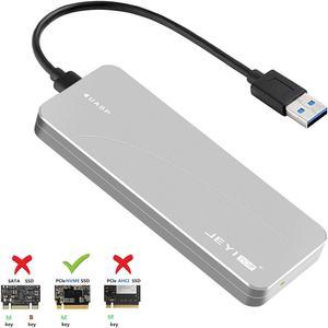 M.2 NVMe Enclosure Adapter 10Gbps USB 3.1 (Gen 2) to M.2 NVME SSD Portable Aluminum Enclosure with USB-C to USB-A Cables - Fits ONLY NVMe PCIe 2230/2242/2260/2280