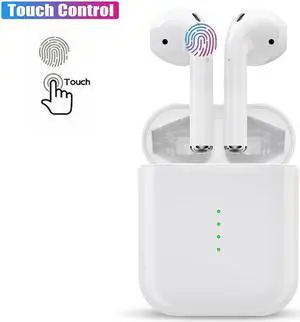 Wireless Bluetooth Earbuds Werleo True TWS Wireless Headset Headphone Touch Control Binaural Earphones Hi-Fi Sound Mini Earphone with Charger Base for iPad Air iPod iPhone Android White