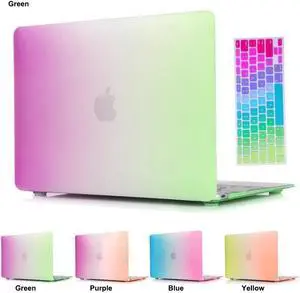 Werleo New MacBook Air 13 Inch Case 2018 2019 Matte Frosted Plastic Hard Shell Protectiove Case Cover for MacBook Air 13" Retina Display with Touch ID Newest Version A1932 with Keyboard Cover Rainbow