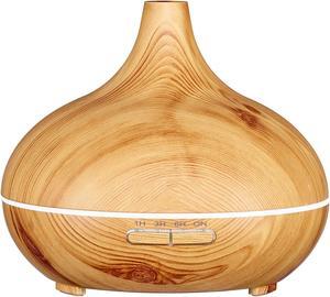 Werleo Essential Oil Diffuser 10 Hour Aroma Diffusers for Essential Oils | Ultra Quiet Aromatherapy Diffuser for Office Home Bedroom Living Room Yoga Spa| Humidifier Large 300 ml BPA Free Wood Grain