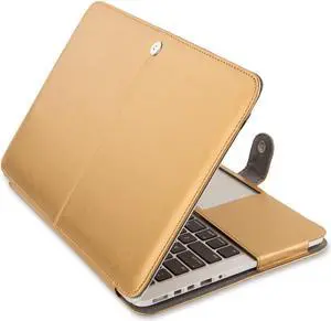 WERLEO PU Leather Case For MacBook Pro 13 Inch with Retina Display No CD-ROM Model A1502 / A1425 - Version 2015/2014/2013/end 2012 - Book Cover Folio Sleeve Brown