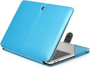 Werleo PU Leather Protective Case For MacBook Pro 15 Inch 2018 2017 2016 Released Model A1990 A1707 with Touch Bar Book Folio Protective Cover Sleeve