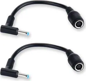 Werleo Adapter Power Supply 7.4x5.0mm to 4.5x3.0mm Tip Connector Converter for HP Stream Spectre Pavilion Envy Elitebook Split Chromebook Replacement Laptop Charger HP Power Cord - 2 Pack