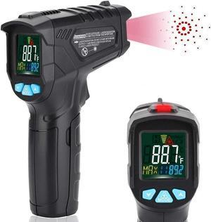 Infrared Thermometer Non-Contact Digital Laser IR Temperature Gun for Kitchen Meat Food Cooking BBQ Automotive Industrial Thermostat with Flashlight HD Backlight LCD Temp Display