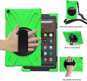 Werleo Case for Amazon Kindle HD10 2017 2018 10 inch Hybrid Shockproof Rugged Protective Cover with Kickstand Hand Strap and Shoulder Strap for Amazon Kindle HD 10 2017 2018 10 inch Tablet