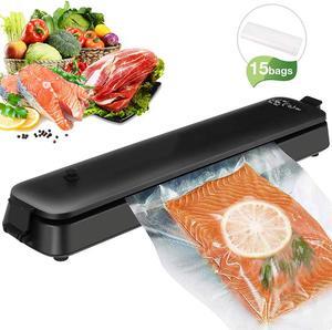 Werleo Automatic Food Vacuum Sealer Machine Portable Mini Vacuum Sealer for Food Preservation Saver Dry and Moist Modes Kitchen Meat Vacuum Sealer with 15 Sealing Bags