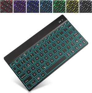 Wireless Bluetooth Keyboard for iPad Pro 12.9 / 11 / 10.5 / 9.7 inch / iPrd Mini 1 2 3 4 5 - 7 Color Backlit Keyboard - Keyboard for 3 System Tablet iPhone iOS Mac Galaxy Android Windows