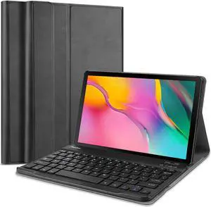 Werleo Galaxy Tab A 10.1 2019 Keyboard Case T510 T515 Slim Shell Lightweight Cover with Magnetically Detachable Wireless Keyboard for Galaxy Tab A 10.1 Inch SM-T510 SM-T515 2019 Black