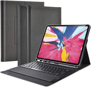 iPad Pro 12.9 inch 2018 Keyboard Case - Support Apple Pencil Charging - Magnetic Wireless Bluetooth Keyboard Flip PU Case Full Protective Folio Stand Cover Auto Sleep Wake