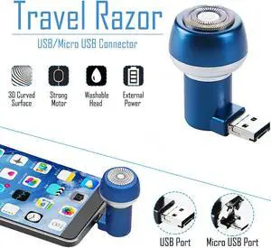 Electric Shaver Portable Travel Razor Mini Beard Mustache Shaver Trimmer Hair Removal Mirco USB / USB For Android Smart Phones With OTG No Need Charge