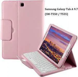 Keyboard Case for Samsung Galaxy Tab A 9.7 SM-T550 / T555 Detachable Magnetic Removable Wireless Bluetooth Keyboard Cover Auto Sleep Wake with Stand Folio Slim Fit Premium PU Leather Case