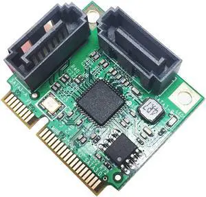 Werleo MiniPCIE to SATA III / Mini PCI-E to SATA 3.0 2 Ports Adapter Card - ASM Chipset - for IPFS Mining and Adding SATA 3.0 Devices - SATA-T2