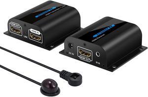 Werleo 2 Outputs HDMI Extender 60m HDMI Splitter Repeater with IR Remote Control Over Single Cat5 Cat6 Cat6a Cat7 Ethernet Cable Support 1080p - HDMI Transmitter Receiver Set