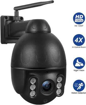 Werleo Mini 1080P Outdoor WiFi Security Camera 4X Optical PTZ Auto Focus 30m Night Vision 150° Viewing Angle External SD Card Slot IP65 Weatherproof