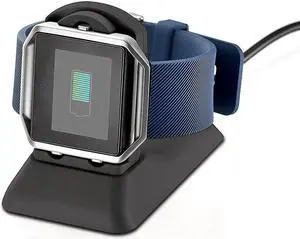 Werleo for Fitbit Blaze Charger Charging Stand Accessories Fitbit Blaze Charging Dock Station Cradle Holder Charging Clip Premium Plastic Bracket Cable for Fitbit Blaze Smart Watch Black