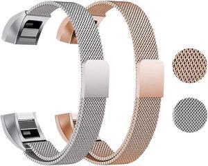 Werleo 2PCS Stainless Steel Replacement Bands Strap Compatible with Fitbit Alta and Fitbit Alta HR