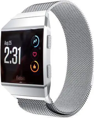 Werleo Compatible with Fitbit Ionic Bands Metal Stainless Steel Small & Large Strap Comfortable Adjustable Closure Wrist Sport Band Replacement for Fitbit Ionic Smart Watch