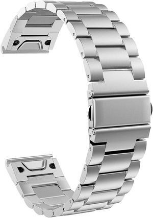 WERLEO Band Replacement Compatible with Garmin Fenix 5 / 5 Plus / Forerunner 935 / 945 Premium Stainless Steel Metal Watch Band with Quick Release Connector Fit Fenix 5 / 5 Plus / Forerunner 935 945