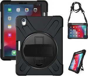 Werleo iPad Pro 11 Case 2018 with Pencil Holder - Support Apple Pencil Charging - 360 Degree Swivel Stand / Hand Strap - Slim Heavy Duty Shockproof Rugged High Impact Full Body Protective Case Cover