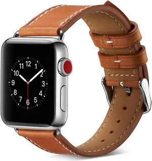Werleo Compatible with Apple Watch Band 38mm 40mm Genuine Leather Watch Strap Compatible with Apple Watch Series 4 (40mm) Series 3 Series 2 Series 1 (38mm) Sport and Edition
