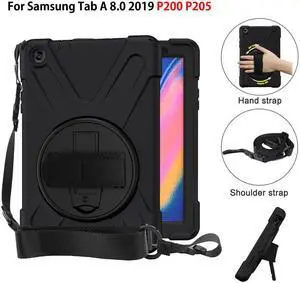 Werleo Heavy Duty Case Cover Compatible with Samsung Galaxy Tab A 8.0 2019 SM-P200 SM-P205 with Swivel Stand