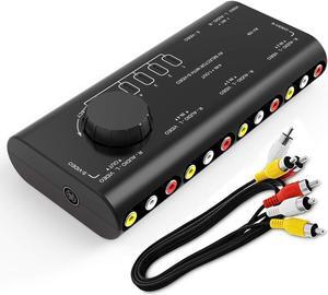 AV RCA Switch WERLEO 4 in 1 AV Audio Video Signal Switcher Splitter S-Video Selector with RCA Cable for Xbox PS2 PS3 Wii DVD TV