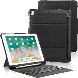 iPad Pro 10.5 / iPad Air 3rd Gen Keyboard Case with Pencil Holder, Detachable Bluetooth Keyboard with Shockproof Heavy Duty Full-body Protective Case for iPad Pro 10.5 / iPad Air 10.5 3rd Gen 2019