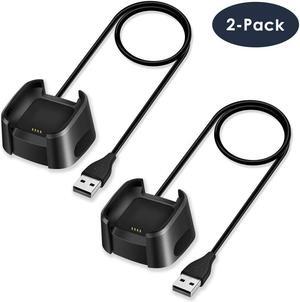 Werleo Compatible with Fitbit watch Versa Charger 2-Pack Replacement USB Charging Cable Dock Stand for Versa / Versa Lite / Versa SE
