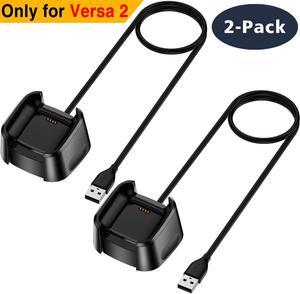 Werleo Compatible with Fitbit Versa 2 Charger 2-Pack Replacement USB Charging Cable Dock for Versa 2 Smart Watch 3FT