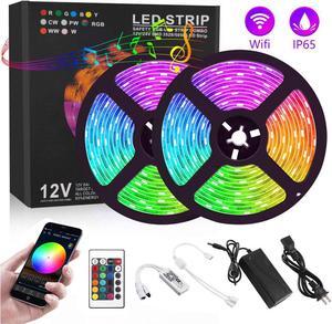 Werleo LED Strip Lights 600 Led 32.8ft RGB 5050 LED Light Stripe 16 Color Changing 4 Modes Dimmable Led Stripe Lights with Remote 12V Stripe Light for Indoor and Outdoor Decoration