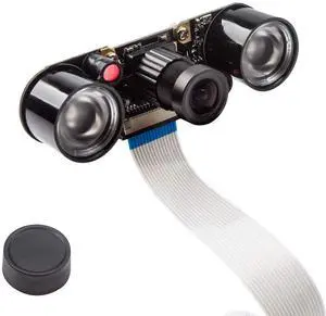 Camera Module for Raspberry Pi 4 with 5MP 1080p OV5647 Video Webcam Supports Night Vision Compatible with Raspberry Pi 3 B+ / 3B / 2 Model B B+