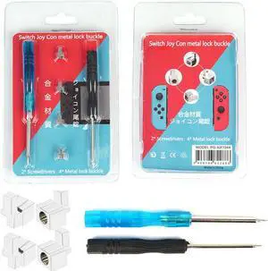 Joy-Con Metal Buckles Replacement Parts for Nintendo Switch Joy Con Repair Replacement Latches Left and Right Lock Buckles with Screwdrivers